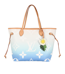 Neverfull MM By The Pool, Canvas, Blue/White, NFC, DB/P, 2*